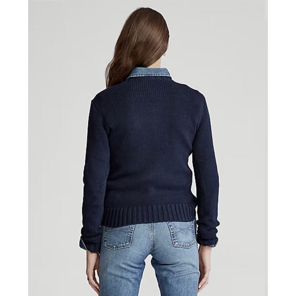 Polo Ralph Lauren Women's 100% Cotton USA Flag Sweater Sweater in Blue Size Med - Picture 6 of 6